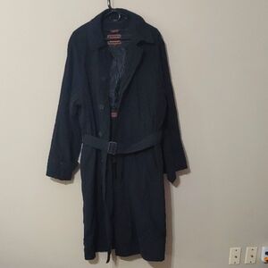 Cianni Cellini Black Microfiber Trench Coat Men's Size 44L